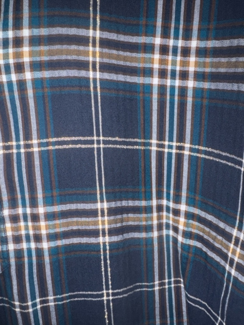 LOFT Softened Plaid Button Front Blouse Medium - Picture 4 of 5